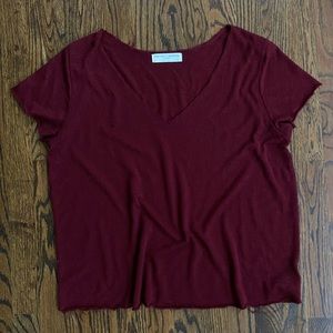 Women’s Urban Outfitters maroon v-neck shirt